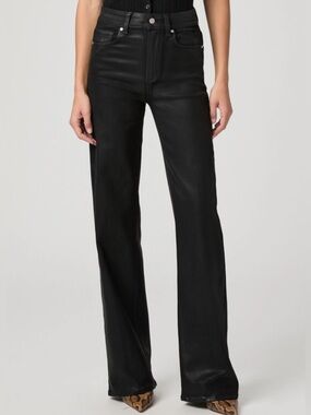 PAIGE Black High-Rise Manhattan Black FogLuxe Coating NEW W/TAGS 27R 32” Inseam